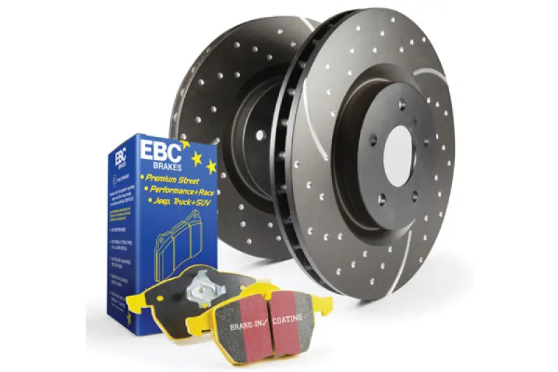 Ebc Yellowstuff Performance Brake Kit — S5 Street/Track Pads With Gd Drilled & Grooved Rotors 1