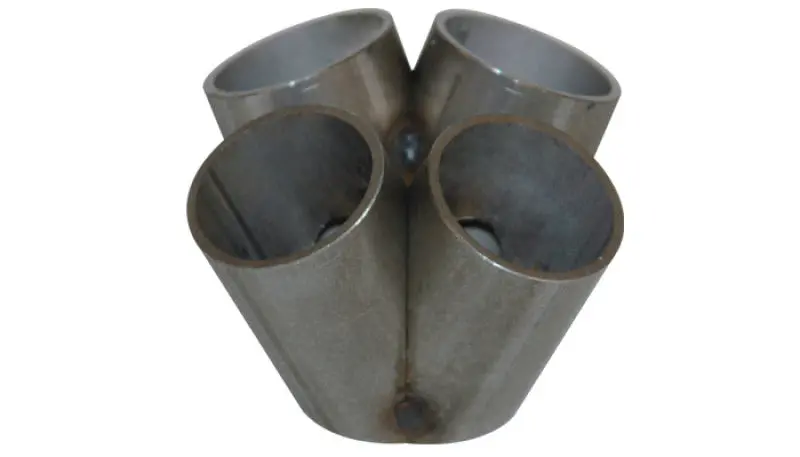 Vibrant 4-Into-1 Stainless Steel Turbo Manifold Collector – T3/T4 Flange, 48Mm Od Pipe, 72Mm X 48Mm Outlet 1