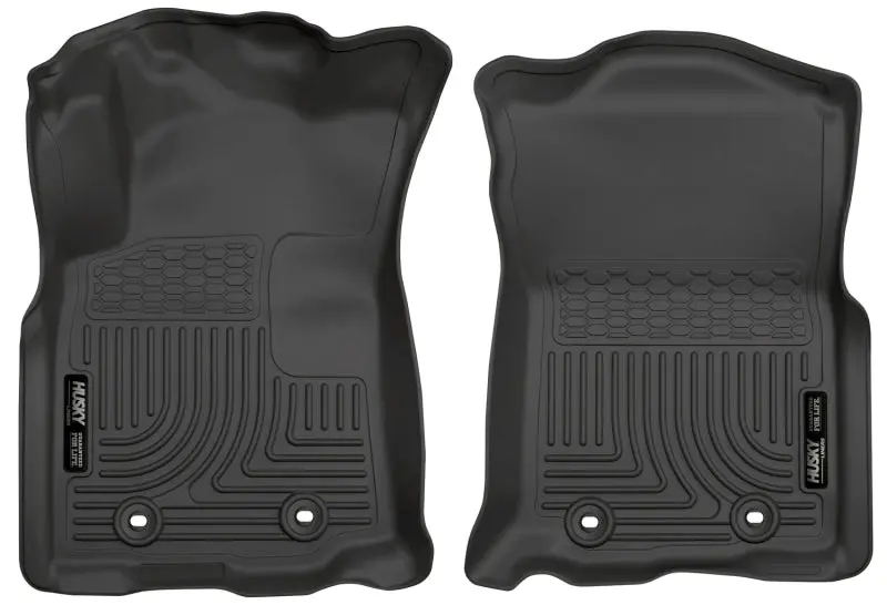 Husky Liners Weatherbeater Front Floor Liners – Black, Custom Fit For 2018 Toyota Tacoma Double Cab With Standard Transmission 1