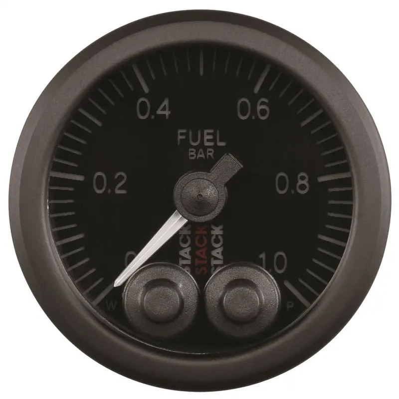 Autometer Stack 52Mm Fuel Pressure Gauge – 0–1 Bar Range, M10 Male Thread, Black Housing 1