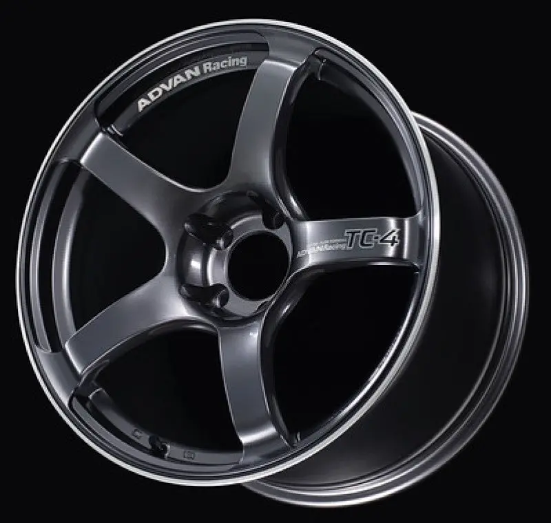 Advan Tc4 Gunmetallic Racing Wheel – 17×7.5 Inches, +48 Offset, 5×112 Pcd, Includes Center Ring 1