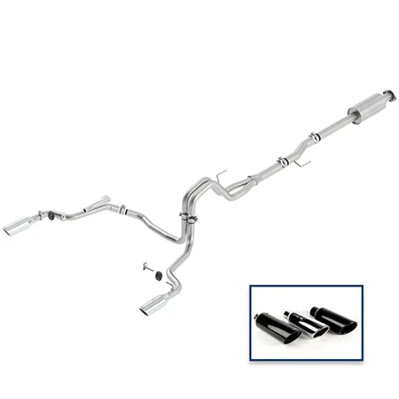 Ford Racing Cat-Back Exhaust System For 2015–2018 F-150 5.0L – Extreme Sound Tuning, Rear Exit, Chrome Tips 1