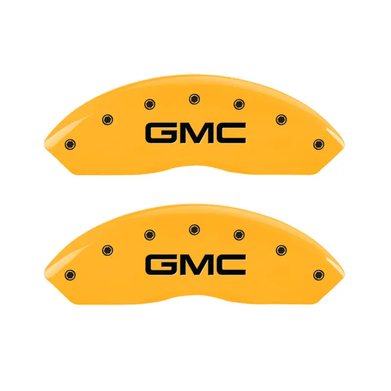 Mgp Engraved Front Caliper Covers – Yellow Finish With Black Lettering For 1997 Gmc Yukon 1