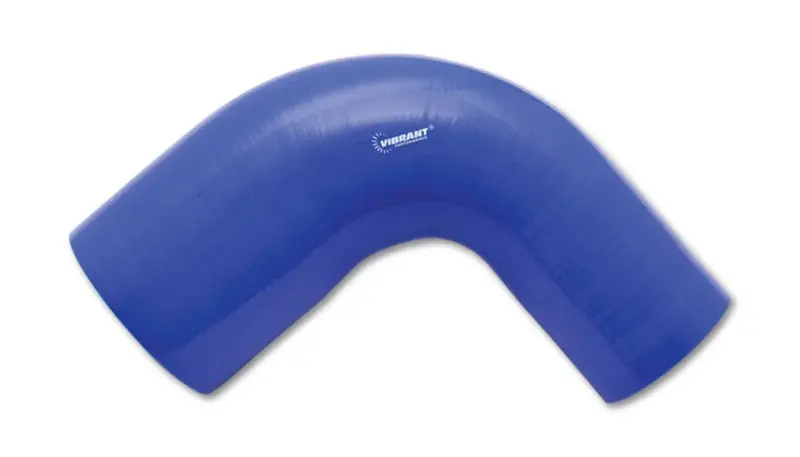 Vibrant Reinforced Silicone 90° Elbow – 2In To 2.5In Id Transition, 4-Ply Blue Hose 1