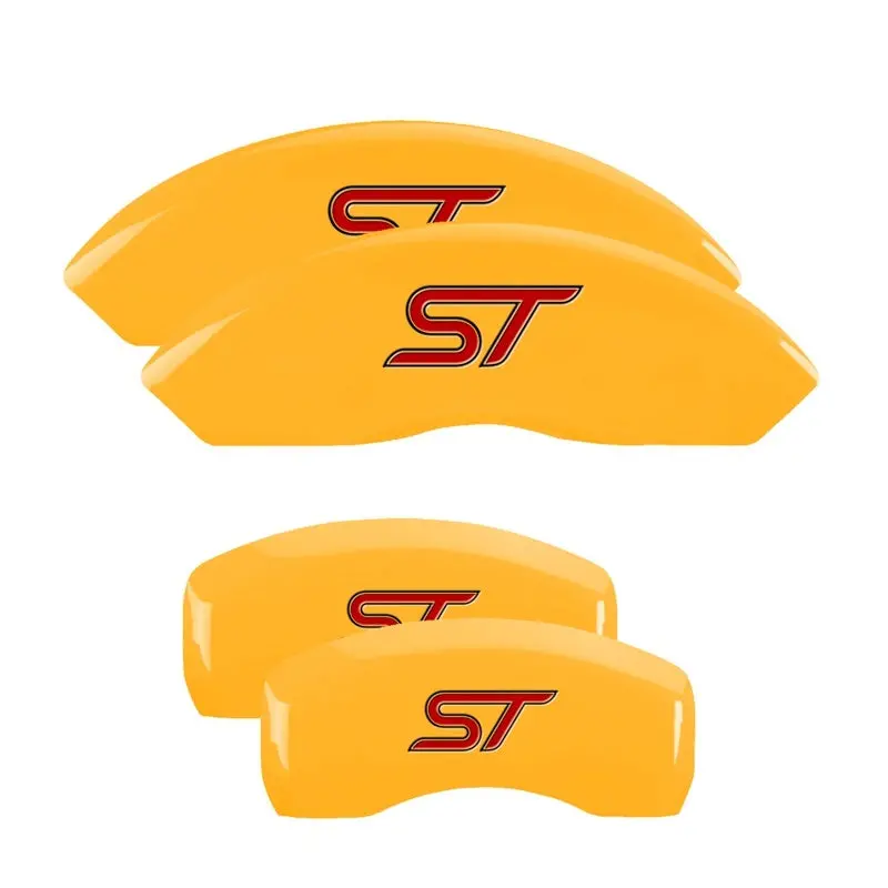 Mgp 4 Caliper Covers Engraved Front & Rear No Bolts/St Yellow Finish Black Ch 2