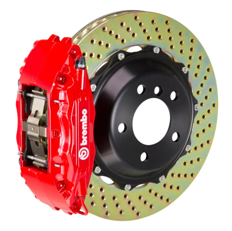 Brembo Gt Big Brake Kit For 1987–1991 Porsche 928 S4/Gt – Front, 4-Piston Calipers, Drilled 355X32Mm Two-Piece Rotors, Red Finish 1