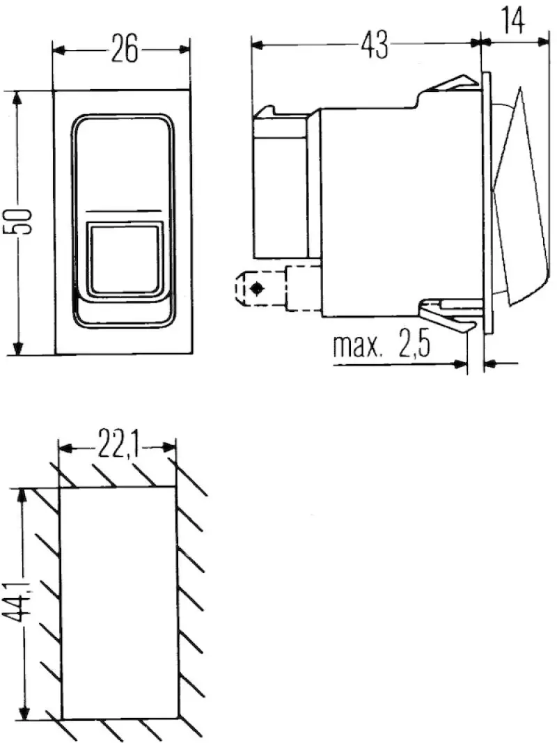 Hella On/On/Off Toggle Switch With Integrated Location Light 1