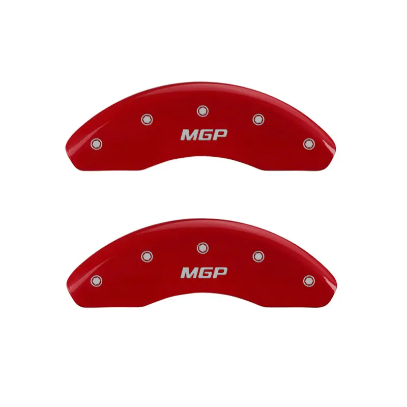 Mgp Engraved Red Caliper Covers – Front Pair With Silver Chrome Accents 1