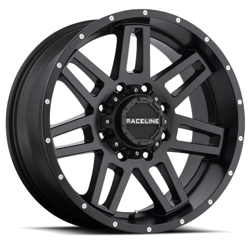 Raceline 931B 17X9″ Off-Road Wheel – 5X127/5X139.7 Dual Bolt Pattern, Zero Offset, Satin Black 1
