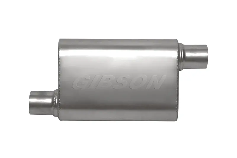 Gibson Superflow Cft Offset/Oval Stainless Steel Muffler – 4" X 9" X 13", 2.25" Inlet/Outlet 1