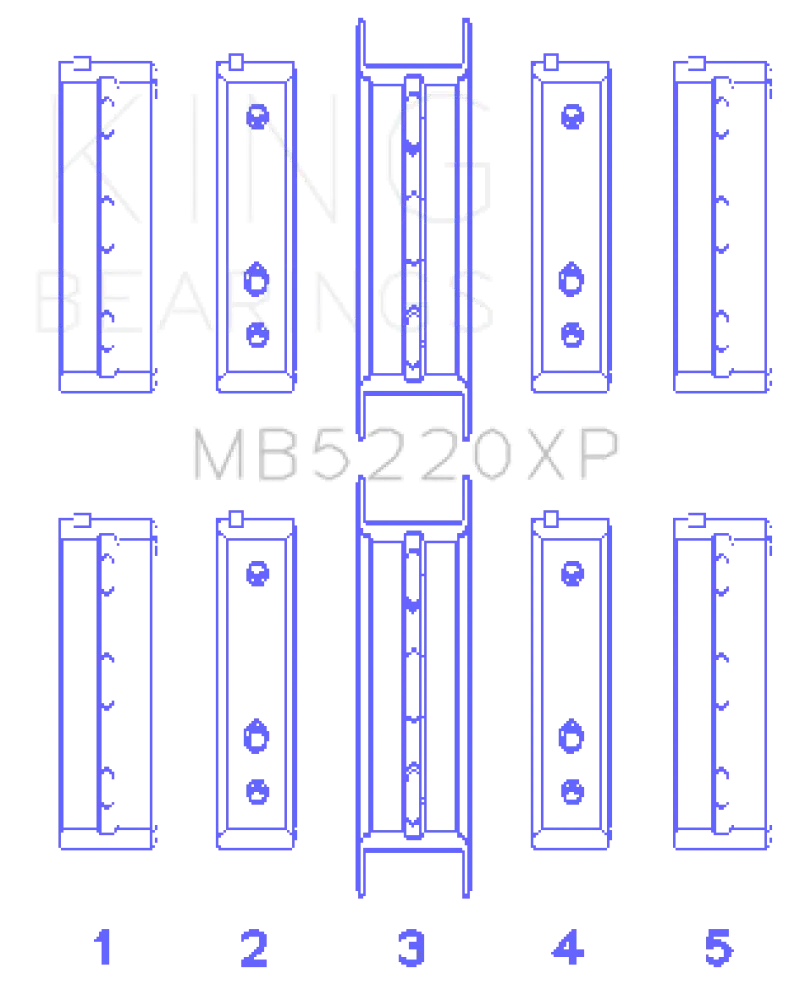 King Performance Main Bearing Set For Subaru Wrx/Sti Ej20, Ej22 & Ej25 Engines – Flange #3, 0.25" Size 1