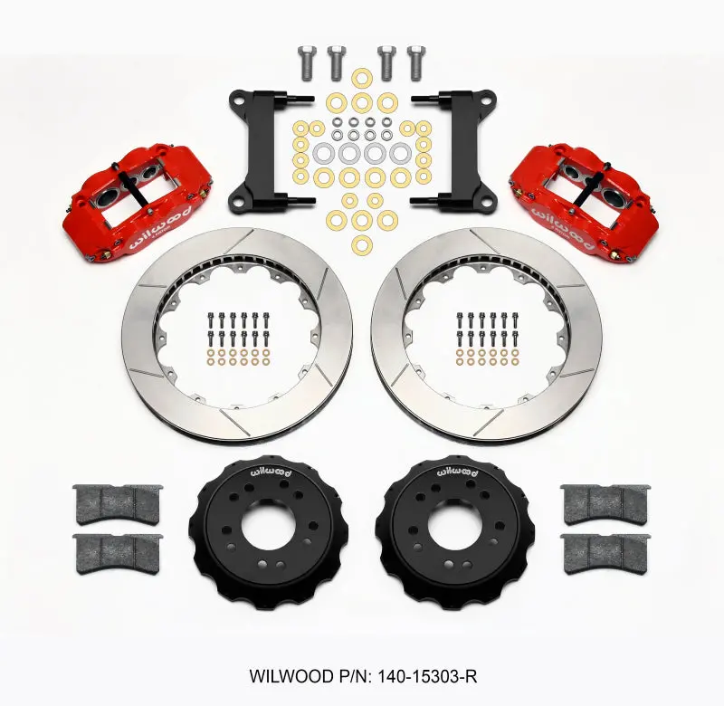 Wilwood Narrow Superlite 6R Front Hat Kit – 13.06In Rotors, Red Finish, Fits 1963–1987 C10 W/ Pro Spindles 1