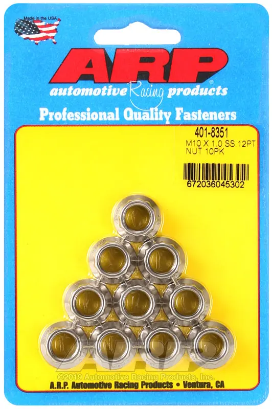 Arp M10 X 1.0 Ss 12Pt Stainless Steel Nut Kit 1