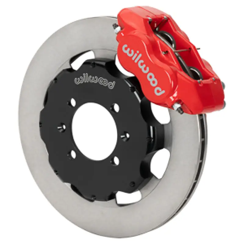 Wilwood Forged Dynalite Front Hat Kit For Mazda Miata (1996+): 11.75In Rotor, Red Caliper 1