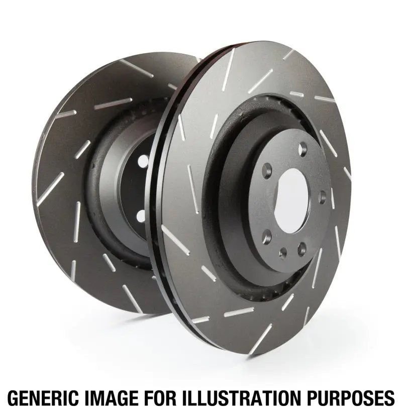Ebc Usr Slotted Front Brake Rotors For 2008–2016 Mitsubishi Lancer Evolution X (2.0L Turbo, One-Piece Design) 1