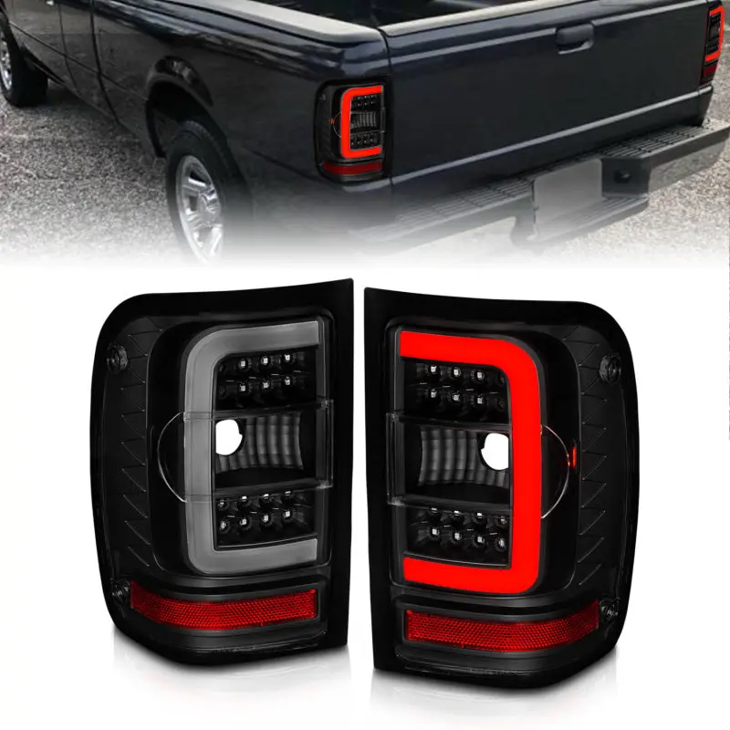 Anzo Led Taillight Assembly For 2001–2011 Ford Ranger – Black Housing, Smoke Lens & Integrated Light Bar 1