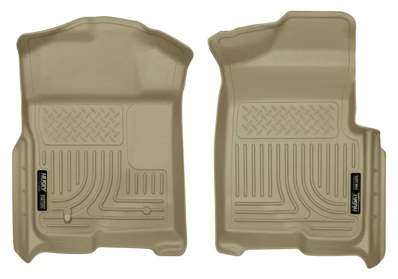Husky Liners Weatherbeater Floor Liners For 2009–2012 Ford F-150 – Tan, Full-Cab Coverage (Regular/Super/Supercrew) 1