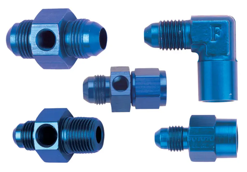 Fragola -4An To 1/8" Fpt Straight Gauge Adapter – Black Anodized 1