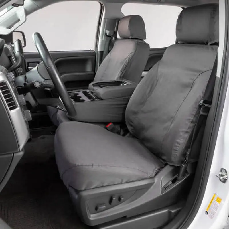 Covercraft Polycotton Seatsaver Front Row Covers For 2019–2024 Dodge Ram – Custom Fit, Grey 1